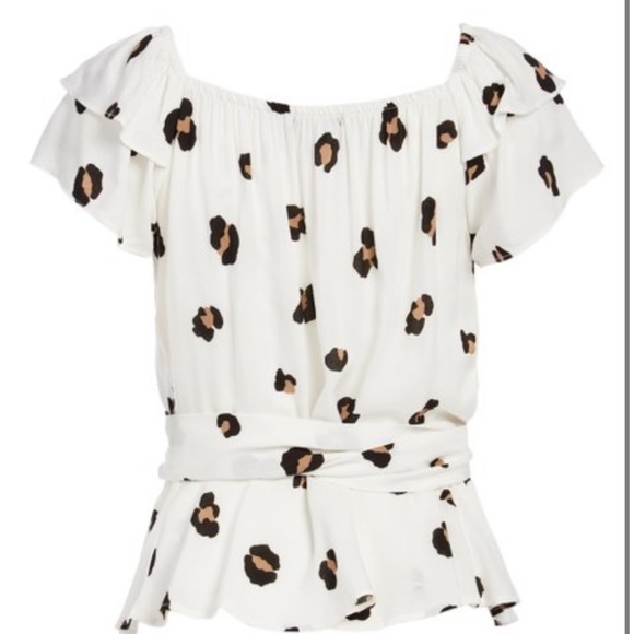 Gibson x Hot Summer Nights Ruffle Leopard Top - Picture 2 of 6